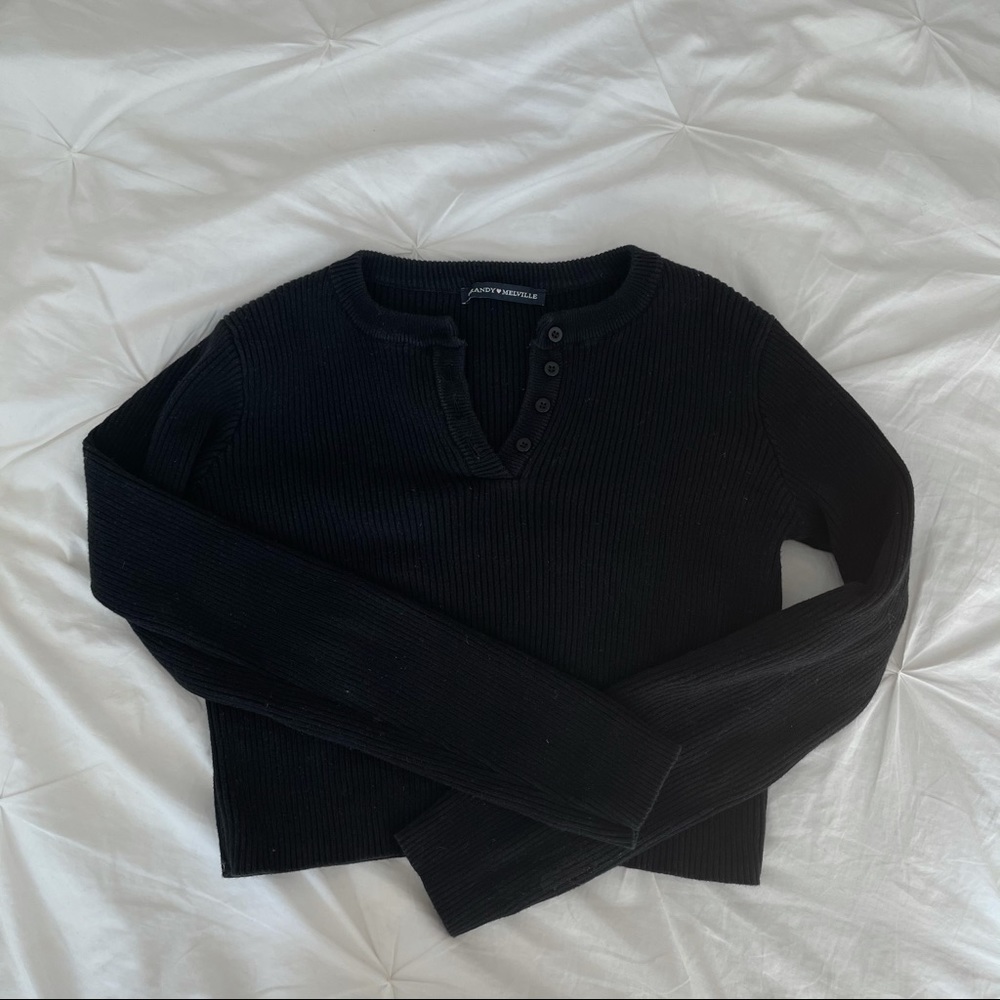 Brandy Melville Cropped Black Sweater